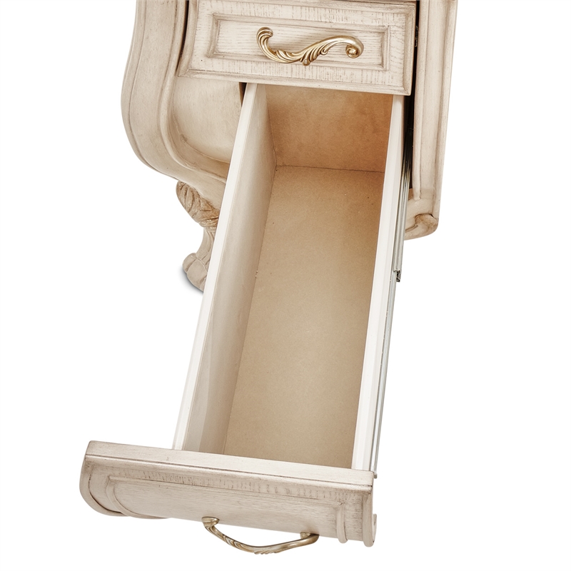 Pemberly Row Contemporary Transitional Wood Vanity Desk - Ivory