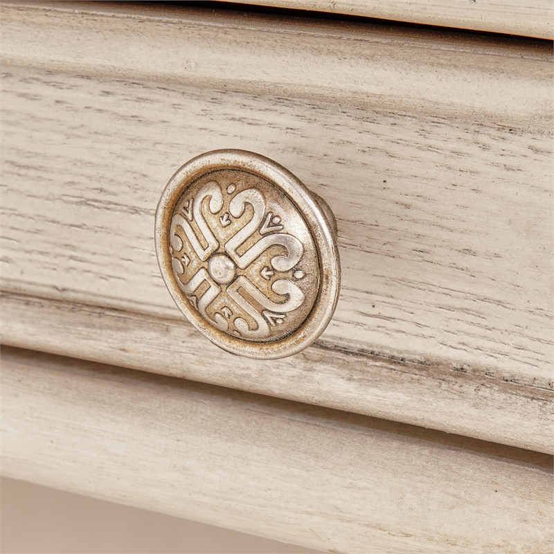 Pemberly Row Contemporary Transitional Wood Vanity Desk - Ivory