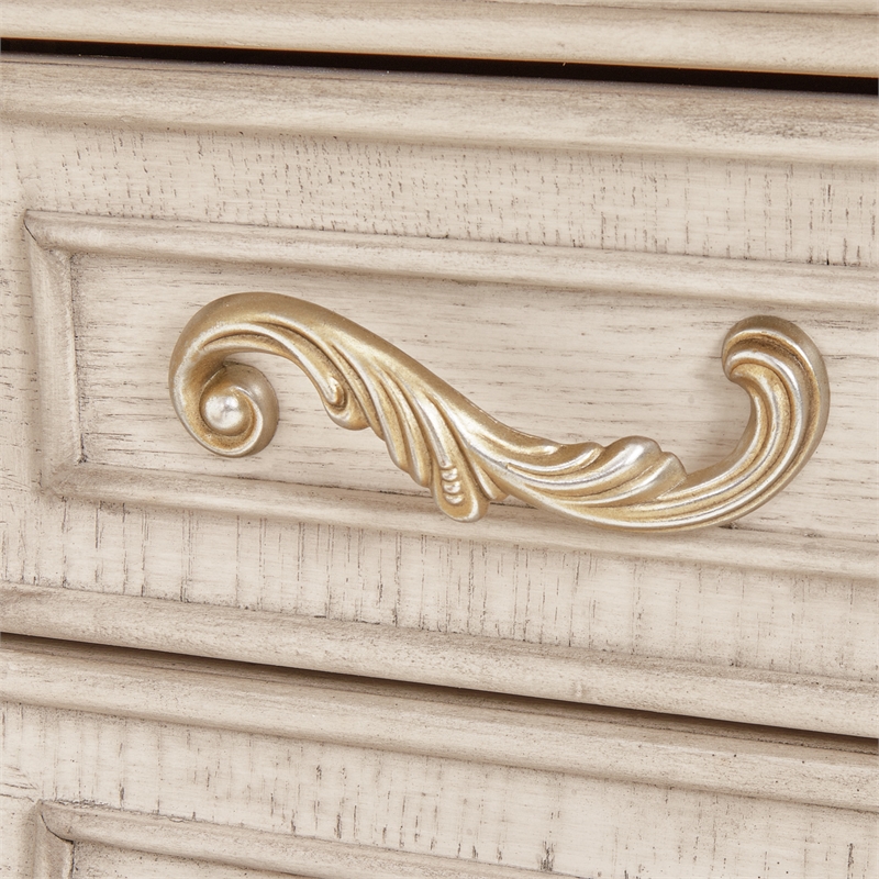 Pemberly Row Contemporary Transitional Wood Vanity Desk - Ivory