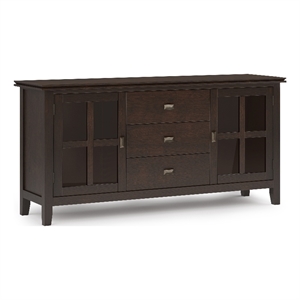 Pemberly Row Wood 60&quot WD Sideboard Buffet in Dark Chestnut Brown