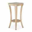 Pemberly Row Modern Wood End Table with Glass Top - Chardonnay
