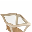 Pemberly Row Modern Wood End Table with Glass Top - Chardonnay