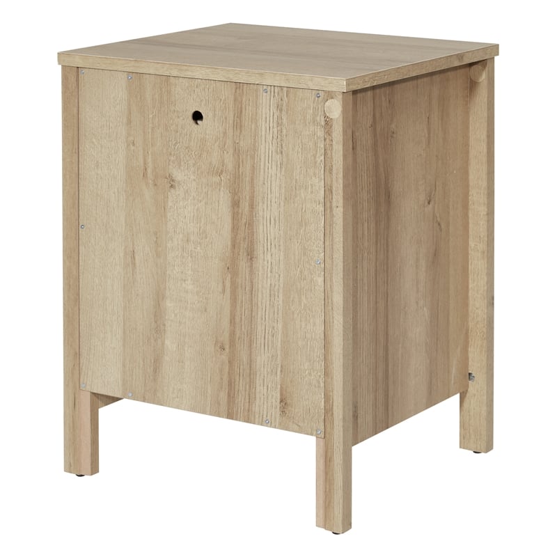 Pemberly Row Nightstand with 2 USB Ports in Wood Canyon Oak Finish