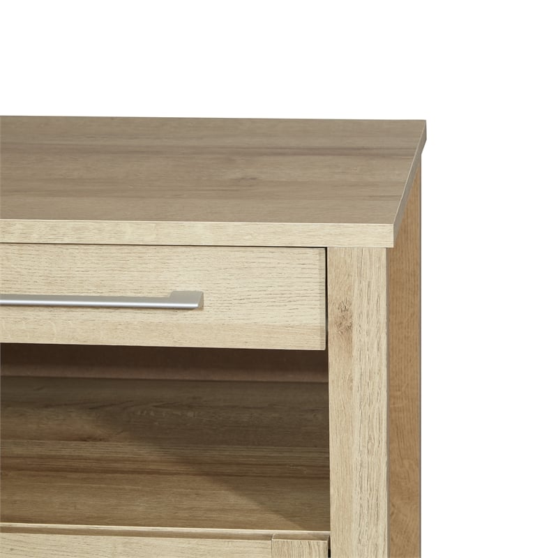 Pemberly Row Nightstand with 2 USB Ports in Wood Canyon Oak Finish
