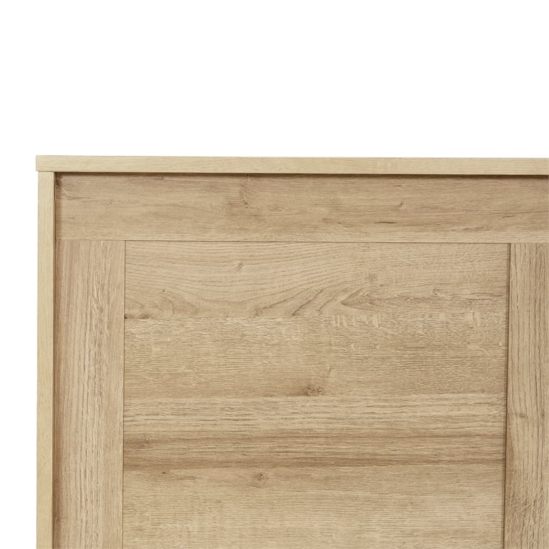 Pemberly Row Modern Queen/Full Headboard in Wood Canyon Oak Finish