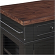 Pemberly Row Modern Kitchen Island in Black Finish Engineered Wood