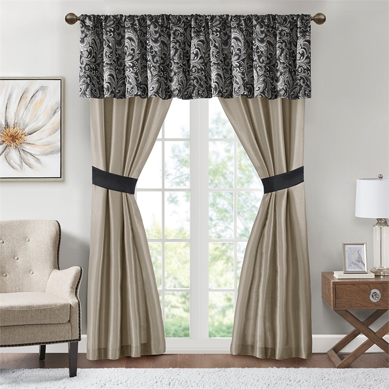 Pemberly Row Modern 24-Piece Fabric Room in a Bag - Black Finish