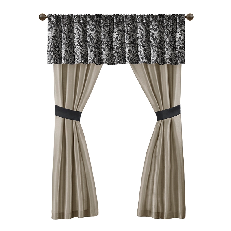 Pemberly Row Modern 24-Piece Fabric Room in a Bag - Black Finish