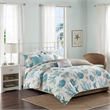 Pemberly Row Pebble Beach 6-Piece Coastal Cotton Sateen Duvet Cover Set - Blue