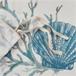 Pemberly Row Pebble Beach 6-Piece Coastal Cotton Sateen Duvet Cover Set - Blue