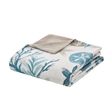 Pemberly Row Pebble Beach 6-Piece Coastal Cotton Sateen Duvet Cover Set - Blue