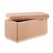 Pemberly Row Contemporary Rectangle Sherpa Storage Ottoman in Tan