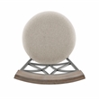 Pemberly Row Metal Swivel Counter Stool Padded Beige Seat in Matte Pewter