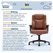 Pemberly Row Modern Executive Office Chair Cognac Bonded Leather