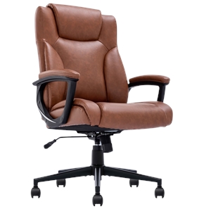 Pemberly Row Modern Executive Office Chair Cognac Bonded Leather