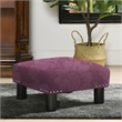 Pemberly Row Modern Square Accent Ottoman Purple Floral Sateen