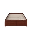Pemberly Row Wood King Platform Bed w/ Footboard and Twin XL Trundle in Walnut