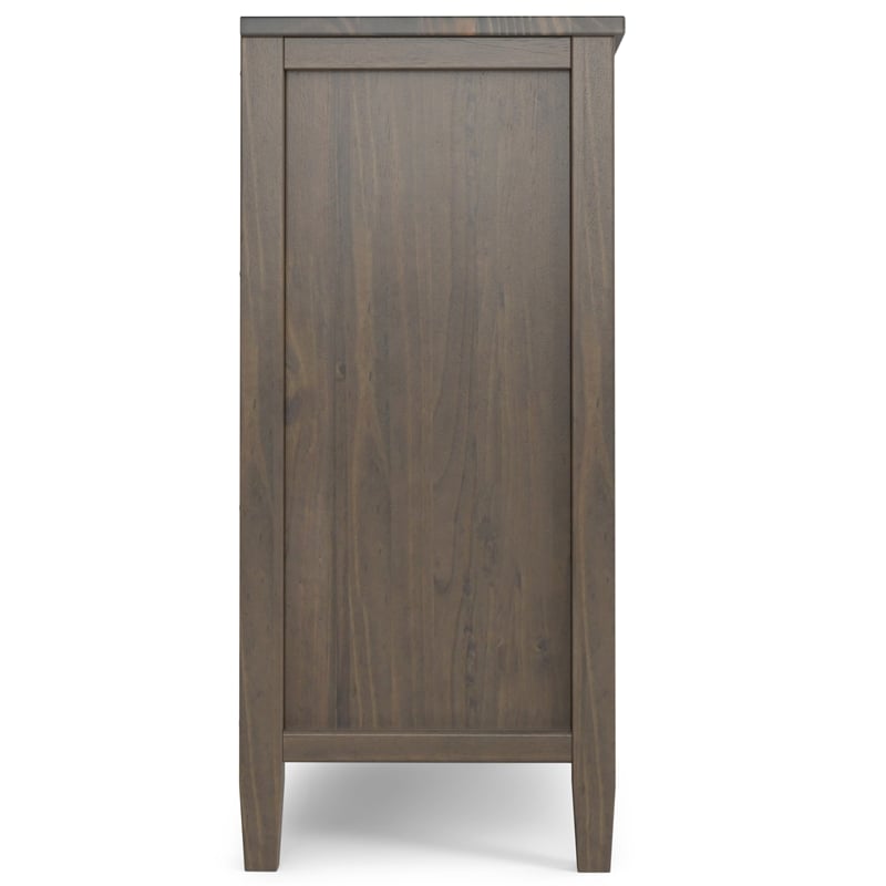 Pemberly Row Wood 32 inch Wide Low Storage Cabinet in Smoky Brown