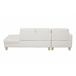 Pemberly Row L Shaped White Faux Leather 2-Piece Couch Living Room Sofa Set
