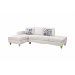 Pemberly Row L Shaped White Faux Leather 2-Piece Couch Living Room Sofa Set