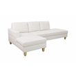 Pemberly Row L Shaped White Faux Leather 2-Piece Couch Living Room Sofa Set