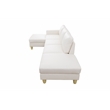 Pemberly Row L Shaped White Faux Leather 2-Piece Couch Living Room Sofa Set