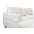 Pemberly Row L Shaped White Faux Leather 2-Piece Couch Living Room Sofa Set