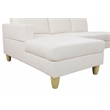 Pemberly Row L Shaped White Faux Leather 2-Piece Couch Living Room Sofa Set