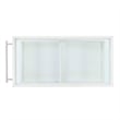 Pemberly Row Wood Z Shaped Rolling Bar Cart with Glass Top in White