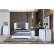 Pemberly Row Smooth White Engineered Wood Nightstand With LED