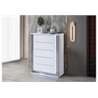 Pemberly Row Contemporary Metallic Smooth White Chest With LED