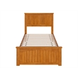 Pemberly Row Twin XL Platform Bed with Matching Footboard - Light Toffee
