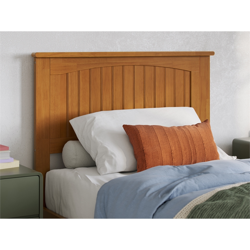 Pemberly Row Twin XL Platform Bed with Matching Footboard - Light Toffee