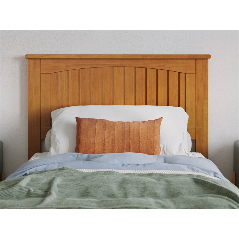 Pemberly Row Twin XL Platform Bed with Matching Footboard - Light Toffee