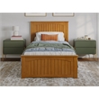 Pemberly Row Twin XL Platform Bed with Matching Footboard - Light Toffee