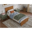 Pemberly Row Twin XL Platform Bed with Matching Footboard - Light Toffee