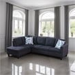 Pemberly Row 2 piece sectional sofa Black Gray Material-Linen