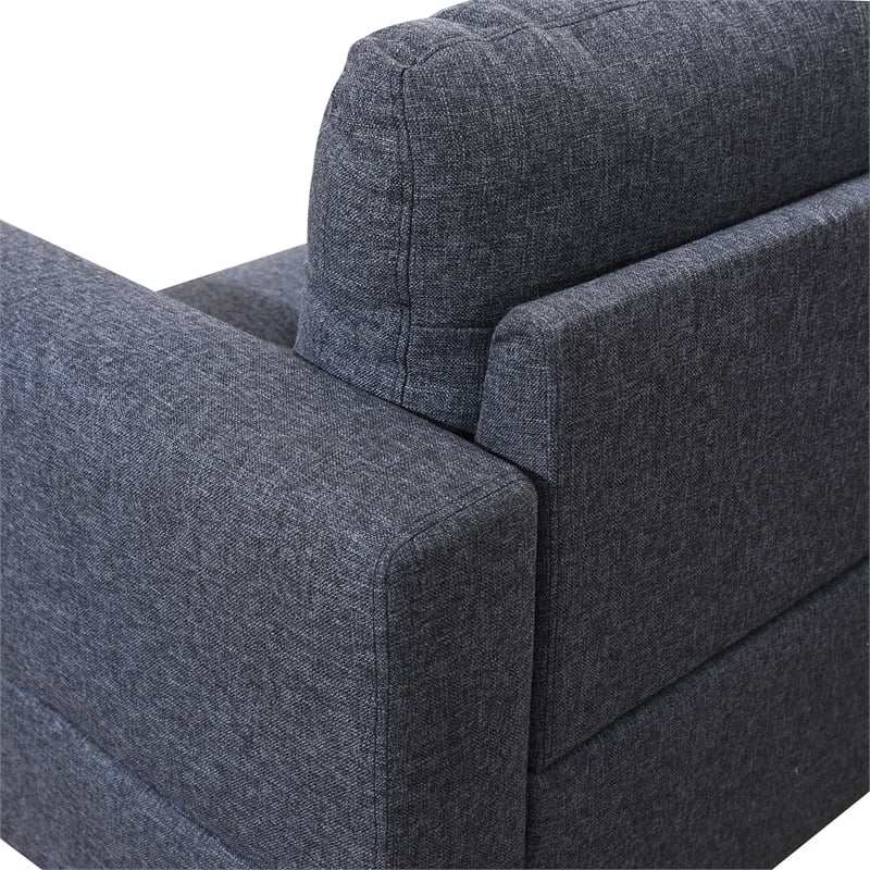 Pemberly Row 2 piece sectional sofa Black Gray Material-Linen