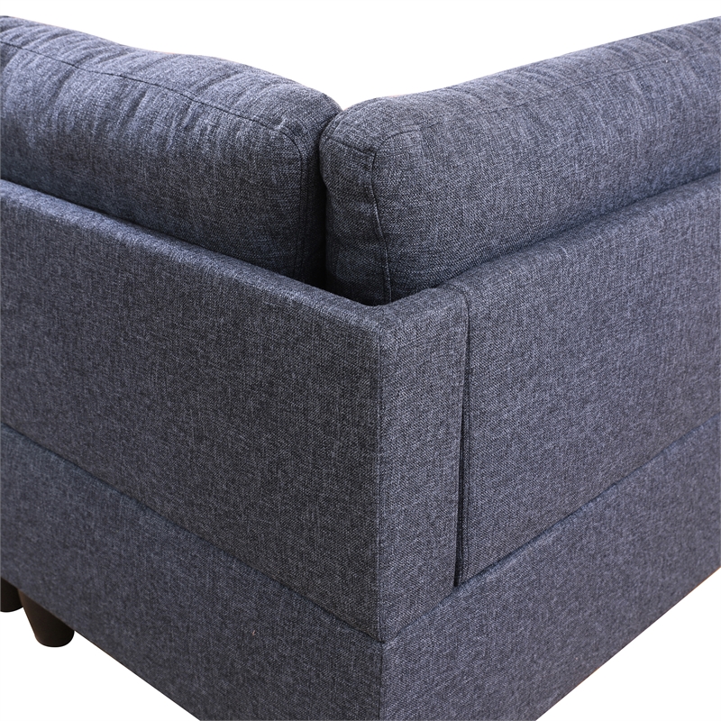 Pemberly Row 2 piece sectional sofa Black Gray Material-Linen