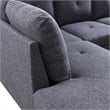 Pemberly Row 2 piece sectional sofa Black Gray Material-Linen