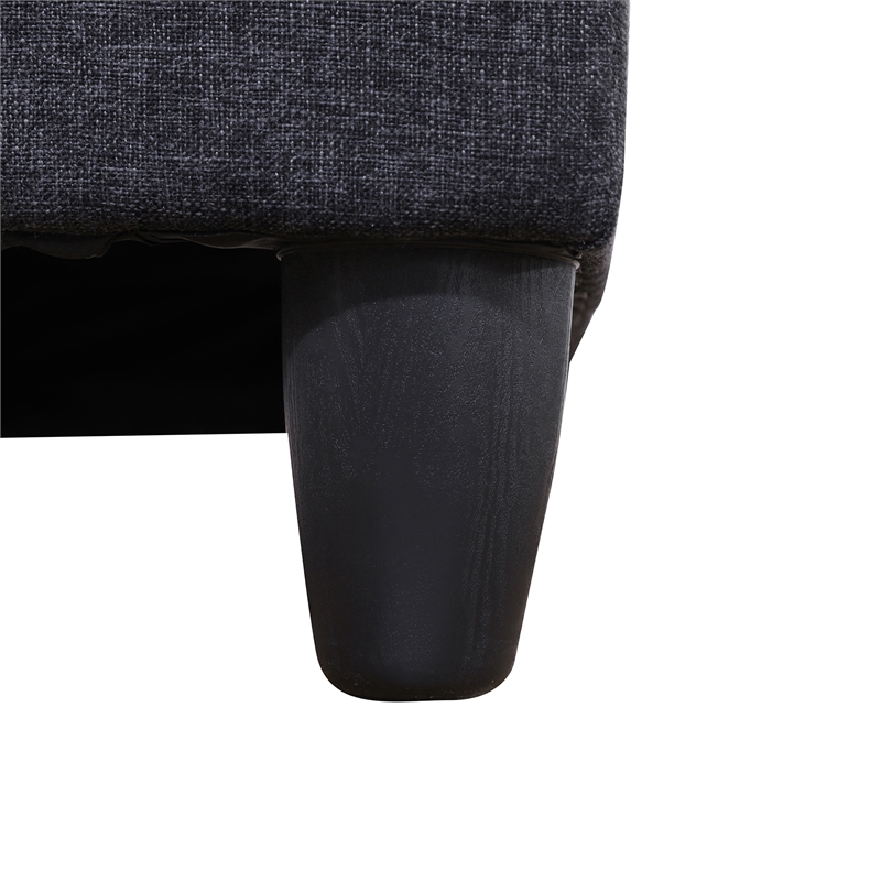 Pemberly Row 2 piece sectional sofa Black Gray Material-Linen