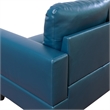 Pemberly Row Modern Faux Leather Left Facing Sectional Denim
