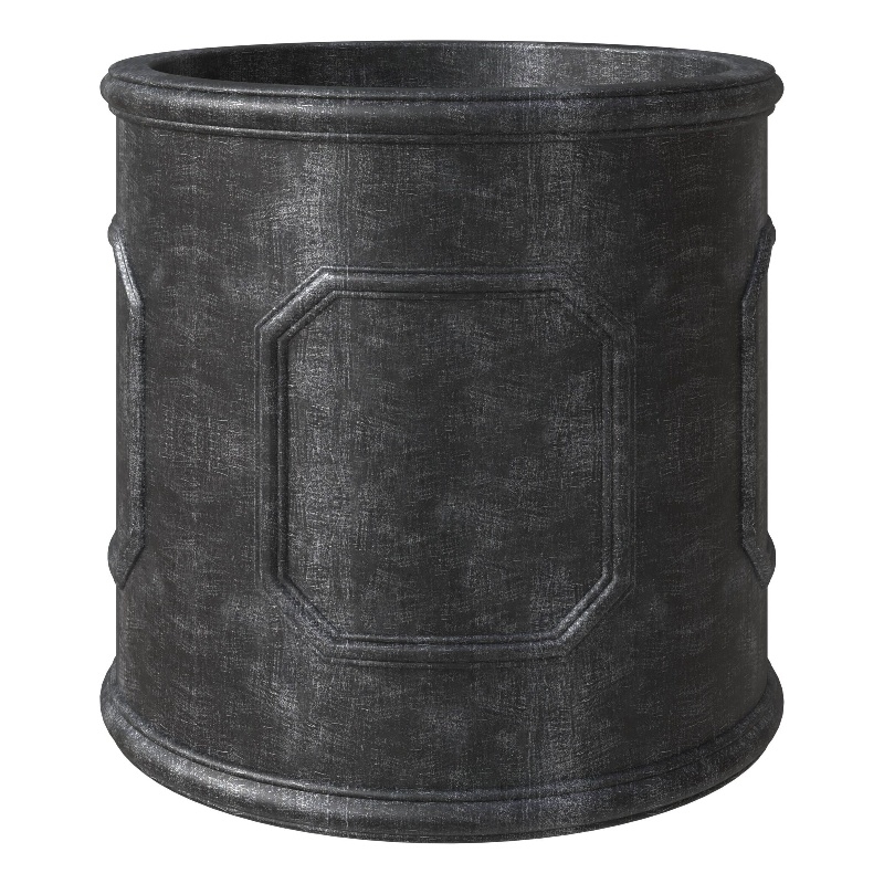 Pemberly Row Fiberstone and MGO Clay Round Planter Black 11
