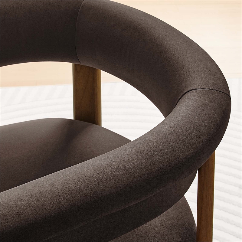 Pemberly Row Performance Velvet Barrel Dining Chairs - Set of 2