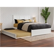 Pemberly Row Felicity Full Wood Platform Bed and Twin Trundle in White