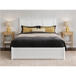 Pemberly Row Felicity Full Wood Platform Bed and Twin Trundle in White