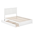 Pemberly Row Felicity Full Wood Platform Bed and Twin Trundle in White