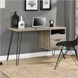 Pemberly Row Modern Writing Desk in Sonoma Oak and Gunmetal Gray