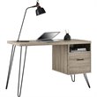 Pemberly Row Modern Writing Desk in Sonoma Oak and Gunmetal Gray