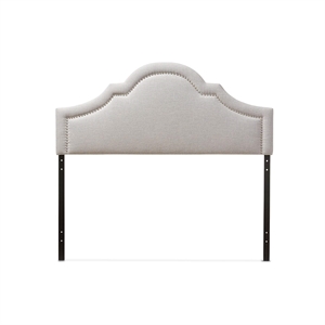 Pemberly Row Modern Upholstered King Headboard in Grayish Beige